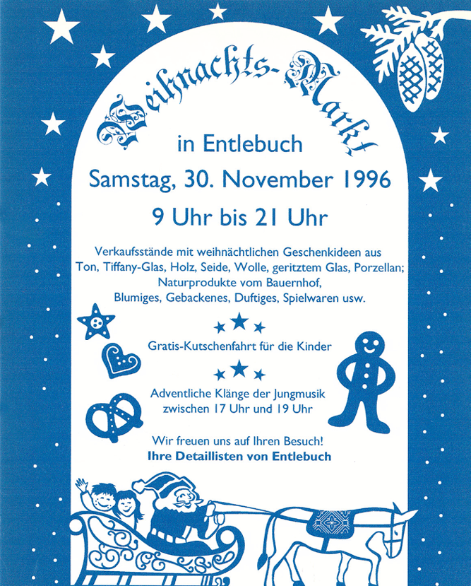 1996 Plakat 2. Weihnachtsmarkt Entlebuch